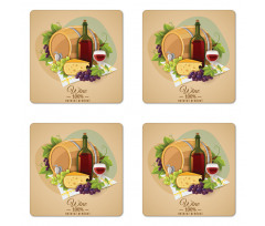 Wine Natural Product Picnic Coaster Set Of Four