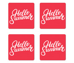 Summer Hand Written Words Coaster Set Of Four