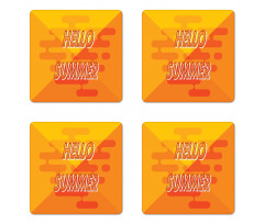 Abstract Design Hello Summer Coaster Set Of Four