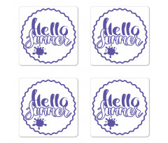 Hello Summer Season Circle Coaster Set Of Four