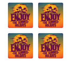 Tropical Island Enjoy Summer Coaster Set Of Four