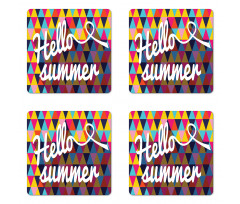 Retro Triangles Hello Summer Coaster Set Of Four