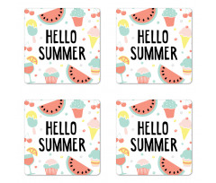 Fresh Tastes Hello Summer Coaster Set Of Four