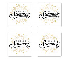 Simple Summer Hand Lettering Coaster Set Of Four