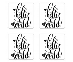 Hand Written Hello World Art Coaster Set Of Four