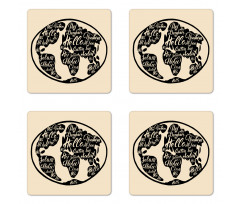 Hello in Various Languages Coaster Set Of Four