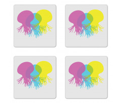 Overlap Marine Animals Coaster Set Of Four