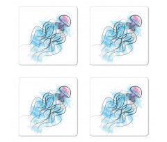 Outline Curly Tentacles Coaster Set Of Four