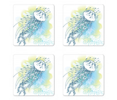 Lettering Magic Tropical Coaster Set Of Four