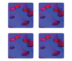 Tropical Underwater Bloom Coaster Set Of Four