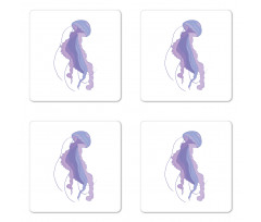 Pastel Purple Tones Art Coaster Set Of Four