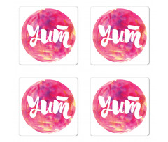 Wording on Watercolor Round Coaster Set Of Four