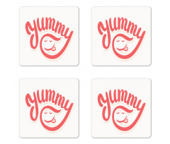 Simplistic Monotone Wording Coaster Set Of Four