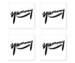 Monochrome Plain Typography Coaster Set Of Four