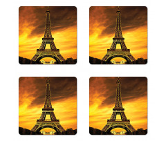 Paris Love Sunrise Coaster Set Of Four