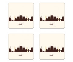 Silhouette of Budapest City Coaster Set Of Four