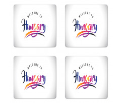 Colorful Welcome to Hungary Coaster Set Of Four