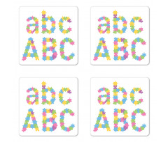 Colorful Jigsaw Letters Coaster Set Of Four