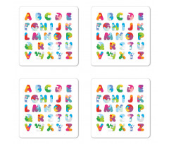 Alphabet Letters Fun Coaster Set Of Four