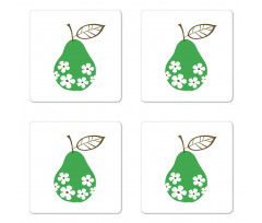 Fruit with Daisy Flower Blooms Coaster Set Of Four