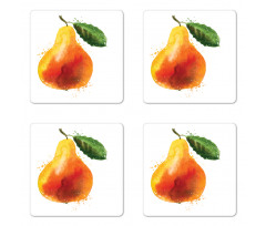 Watercolor Single Fruit Art Coaster Set Of Four