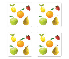 Geometric Poly Art Fresh Food Coaster Set Of Four