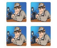 Press Journalist Pop Art Coaster Set Of Four