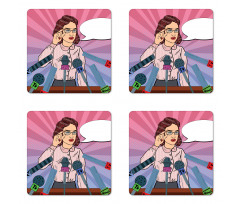 Politician Woman Press Coaster Set Of Four