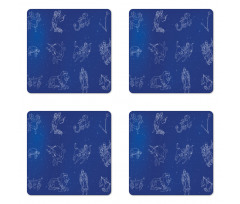 Horoscope Constellation Sky Coaster Set Of Four