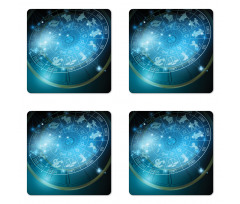 Horoscope Wheel Astrology Coaster Set Of Four