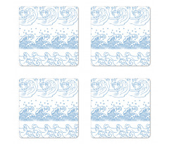 Ocean Curved Tsunami Coaster Set Of Four