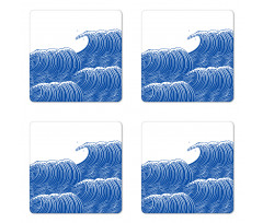 Wave Splashes Aquatic Coaster Set Of Four