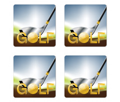 Sportive ActivityGolf Stick Coaster Set Of Four