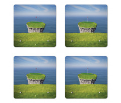 Scenic View of a Golf Link Coaster Set Of Four