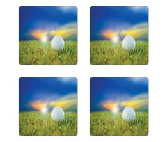 Ball on the Teeing Ground Lawn Coaster Set Of Four