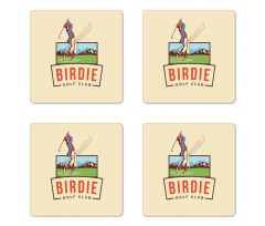 Birdie Golf Club Advertisement Coaster Set Of Four