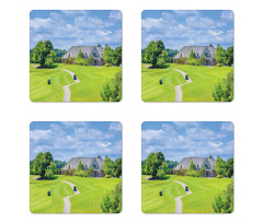 Scenic Countryside Golf Field Coaster Set Of Four