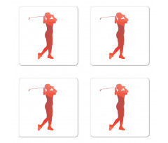 Silhouette of a Woman Player Coaster Set Of Four