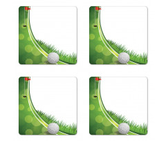 Tee Box with Flag Abstract Coaster Set Of Four