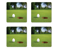 Golf Ball Close to the Hole Coaster Set Of Four