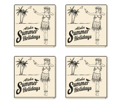 Aloha Summer Holidays Coaster Set Of Four