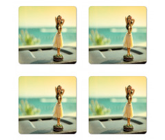 Dancer Doll in the Car Coaster Set Of Four