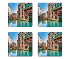 Italy City Water Canal Coaster Set Of Four