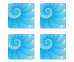 Depth of Ocean Nautical Shell Coaster Set Of Four