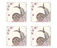 Ornamental Bohemian Organism Coaster Set Of Four