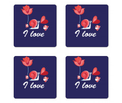 I Love You are My Home Theme Coaster Set Of Four