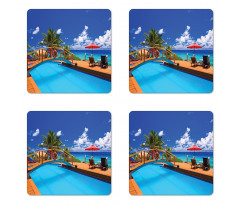 Sea Pool Beach Holiday Coaster Set Of Four