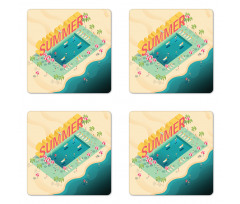 Summer Beach Ocean Fun Coaster Set Of Four