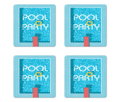 Retro Art Swimming Pool Coaster Set Of Four