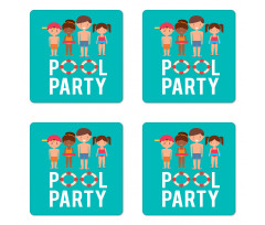 Happy Children Swimsuits Coaster Set Of Four